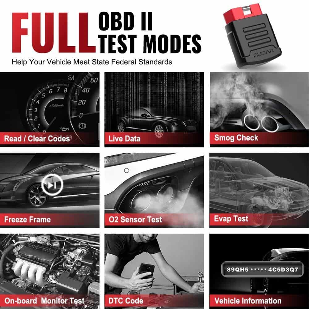 High-quality vehicle OBD2 scanner for code reading, live data, smog check, and sensor tests perfect for auto repair and vehicle maintenance.