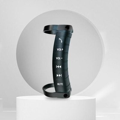 A sleek Bluetooth controller with volume, playback, call, and mute buttons, designed for easy access during workouts or calls. Compatible with various wireless earbuds for enhanced audio control.