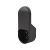 Black universal wall socket with sleek design for home or office use.