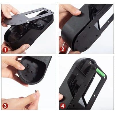 Optical device mount with adjustable black metal frame, secure fitting for lenses or filters, precision engineering for optical setups, compatible with various optical components.