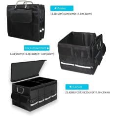 Optic and medical supply storage bag with multiple compartments for organized eye care equipment. Durable black material, foldable design, perfect for clinics and professionals.