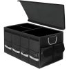 High-quality black storage box for sunglasses, glasses, and optical accessories with compartments and easy-to-carry design. Perfect for opticians, eyewear shops, and personal use.