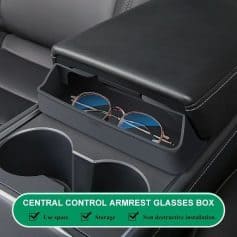 Optical glasses and sunglasses storage solution for car center console, featuring a stylish and functional armrest glasses box that keeps your eyewear organized and easily accessible.