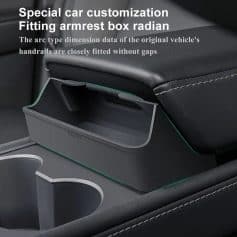 High-quality car armrest storage box designed for vehicle organization and customization, ensuring snug fit without gaps for a clean interior look.
