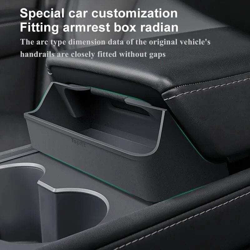High-quality car armrest storage box designed for vehicle organization and customization, ensuring snug fit without gaps for a clean interior look.
