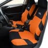 Durable black and orange car seat covers with a modern design, protecting your vehicle seats while enhancing your car's interior appearance. Perfect for driving comfort and aesthetic upgrade.
