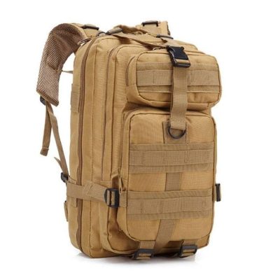 Durable tan travel backpack designed for optometry professionals, featuring multiple compartments and gear organization, perfect for on-the-go eye care equipment and accessories.