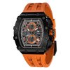 High-performance men's sport watch with durable black and orange design, chronograph features, and water resistance, perfect for active lifestyles and outdoor adventures.