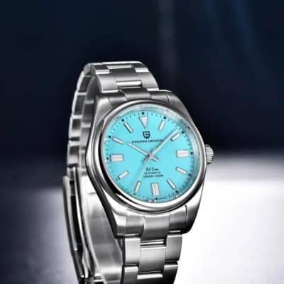 Elegant luxury women's wristwatch with stainless steel band and vibrant blue dial, perfect for stylish occasions and everyday wear.