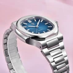 High-quality stainless steel watch featuring a blue dial, automatic movement, and a sleek bracelet design, perfect for sophisticated style and everyday wear.