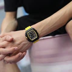 High-quality men's sports watch with durable yellow strap and detailed chronograph dial, perfect for stylish men seeking premium accessories at Monalisa Store.