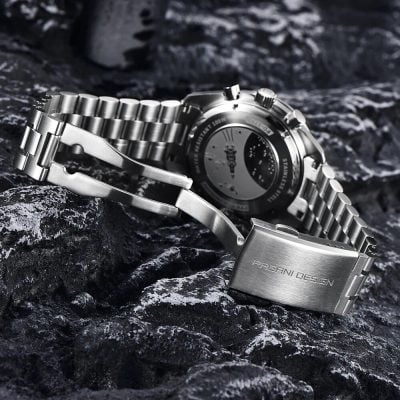 High-quality stainless steel men's wristwatch featuring chronograph and water-resistant design, perfect for stylish and functional accessory needs.