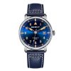 High-quality men's watch with blue dial and leather strap, automatic movement, and date display. Perfect for stylish and functional accessories.