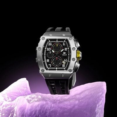 High-end men's fashion watch featuring digital chronograph, durable strap, and stylish craftsmanship from Monalisa Medical.