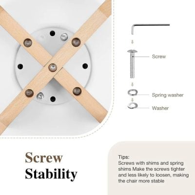 Optical equipment repair screw, with spring washer, for chair or fixture stability at Monalisa Store.