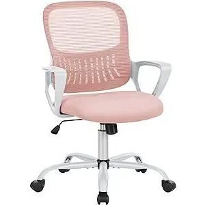 Ergonomic pink mesh office chair with adjustable height and lumbar support, perfect for modern workspaces. Enhance comfort and productivity with stylish ergonomic seating.