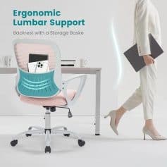 Comfortable ergonomic lumbar support chair with adjustable features, ideal for office or home use, promoting proper posture and back health.