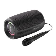 Wireless portable Bluetooth speaker with built-in microphone for high-quality sound and hands-free calling, ideal for home, outdoor, and office use.