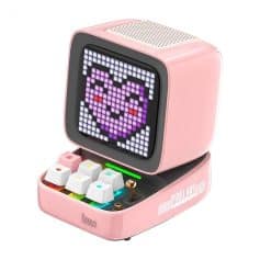 Colorful pixel art multimedia toy with LED display and tactile controls, perfect for creative design and interactive entertainment. Compact pink design ideal for kids and collectors.