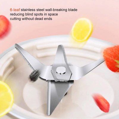 High-quality 6-leaf stainless steel wall-breaking blade designed to reduce blind spots in food processing. Precision cutting without dead ends for efficient kitchen use.