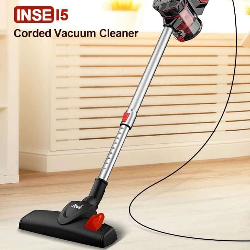 High-powered corded vacuum cleaner ideal for home cleaning and upholstery. Features durable design and strong suction for effective dirt removal. Perfect for smooth floors and carpets.