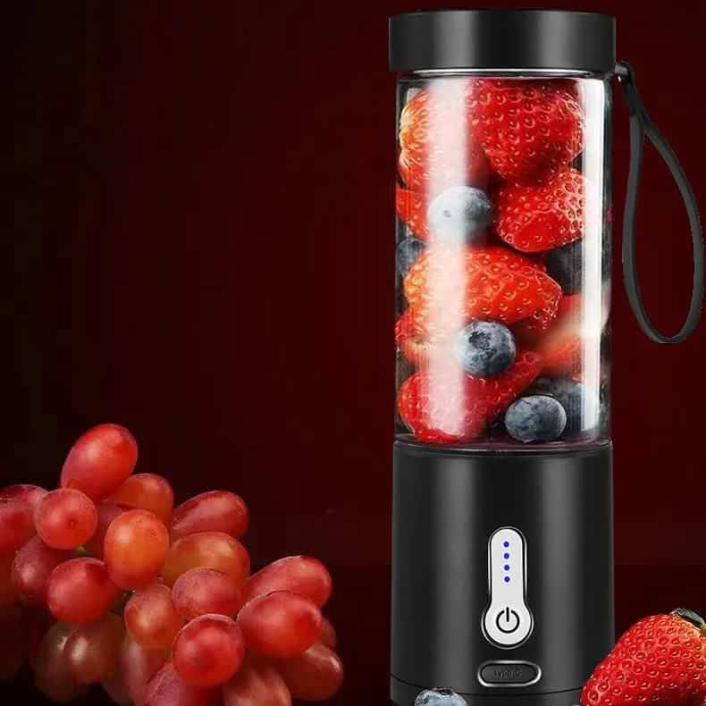 High-speed portable fruit blender for smoothies and juices, perfect for health-conscious individuals seeking fresh, nutritious drinks on the go.
