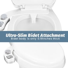 Highly efficient slim bidet attachment ideal for eco-friendly bathroom hygiene, featuring easy installation, water-savings, and comfort. Perfect for modern, health-conscious homes.