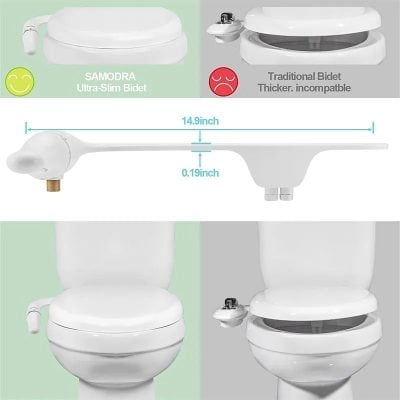 High-quality bidet for enhanced hygiene and comfort. Compact design fits modern bathrooms, offering an eco-friendly alternative to toilet paper. Easy to install and maintain.