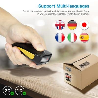 Support multi-language barcode scanner with English, German, Japanese, French, Italian, and Spanish for global customer convenience.