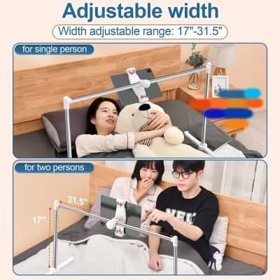 Comfortable, versatile adjustable bed for optimal sleep, supporting single and double user configurations with height and width customization from 17” to 31.5”.