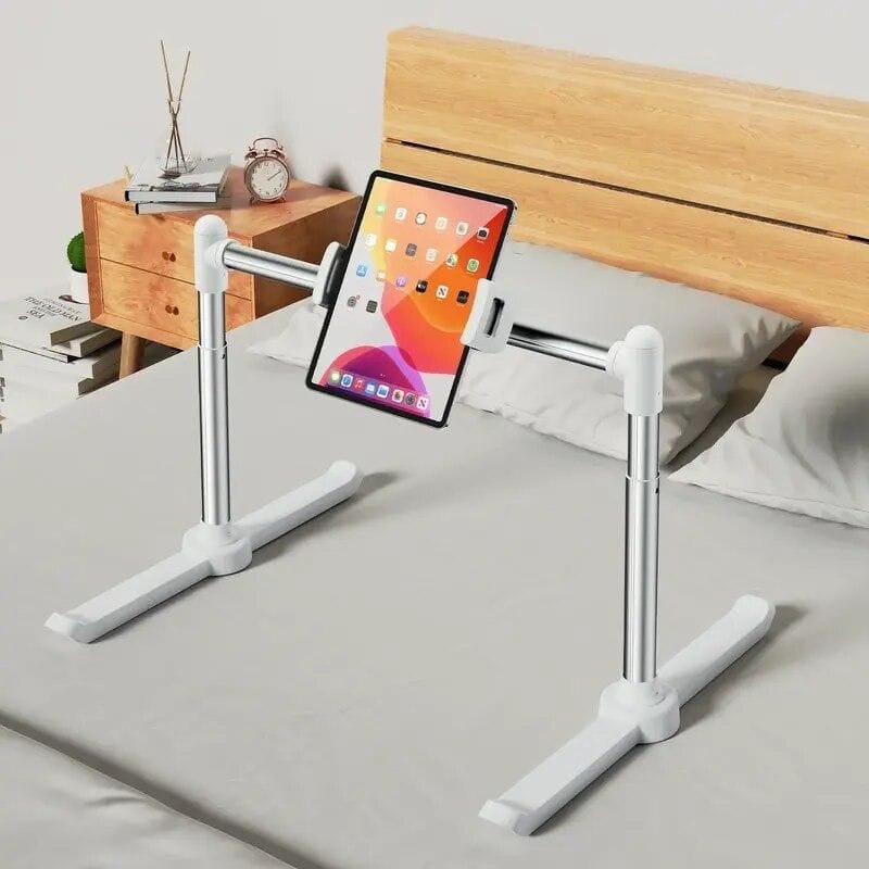 Lightweight, sturdy adjustable tablet stand perfect for reading or watching content on bed or couch. Compatible with iPads and tablets, enhances comfort and convenience.