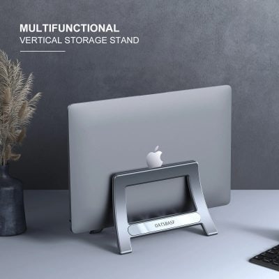 A sleek, modern multifunctional vertical monitor stand designed to elevate your workspace, organize your desk, and enhance productivity for office or home use.