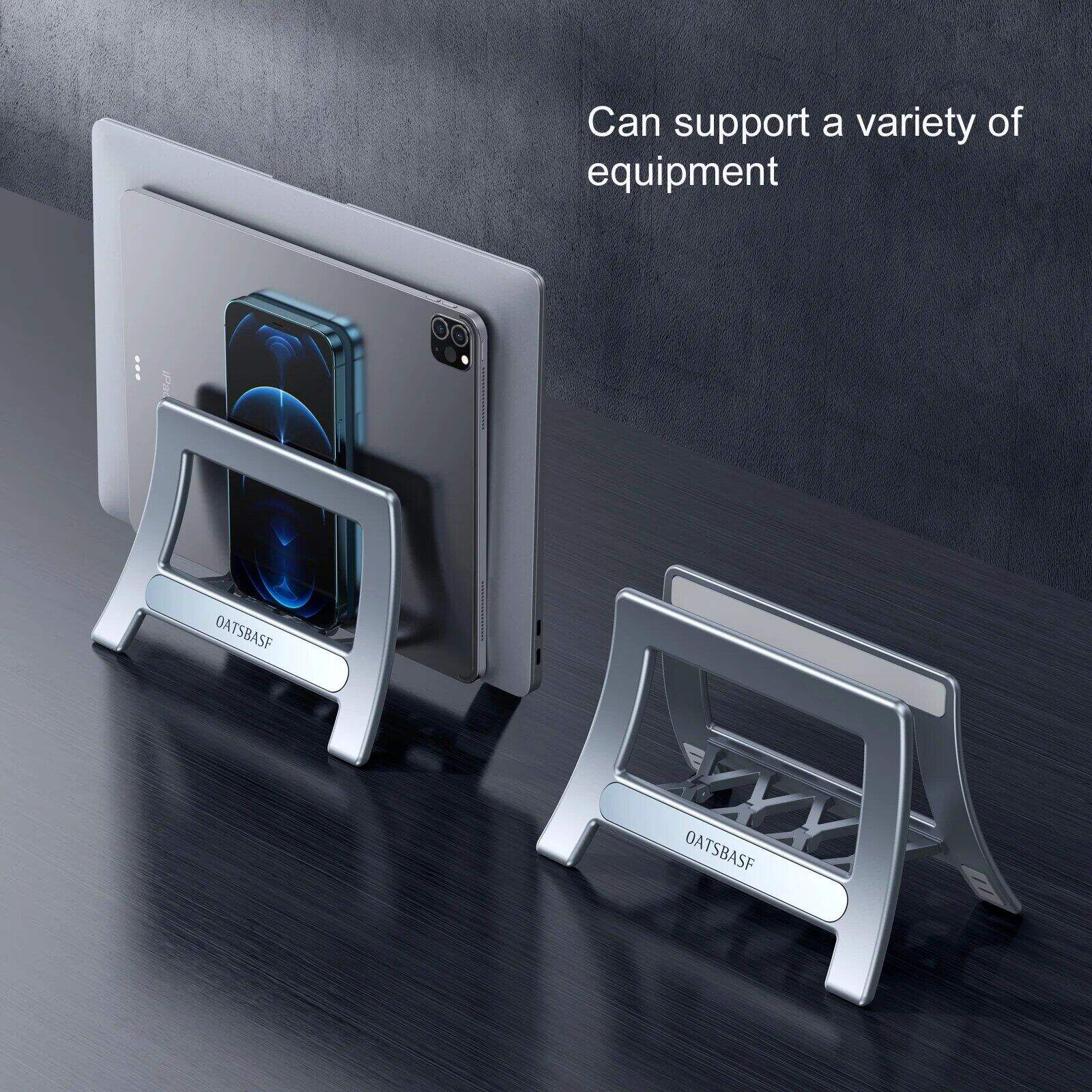 Portable, durable support stand for holding medical and optometry devices, compatible with various equipment, ensuring stability and organization in healthcare settings.