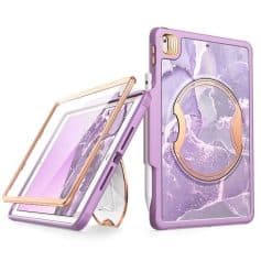 High-quality purple marble phone case with gold accents, compatible with smartphones from Monalisa Store. Perfect for protection and style.