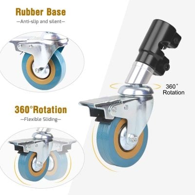 High-quality rubber caster wheel for furniture and equipment, featuring anti-slip and silent operation for smooth mobility.