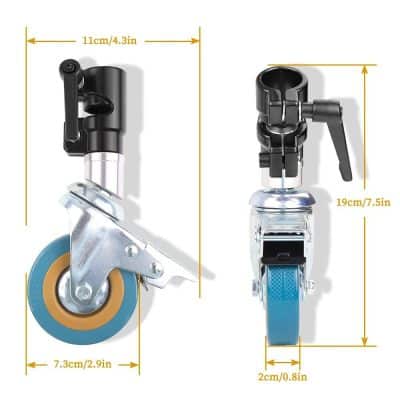 High-quality caster wheel ideal for medical carts, hospital beds, and equipment. Durable, easy to install with smooth movement, measuring 11cm x 7.3cm.
