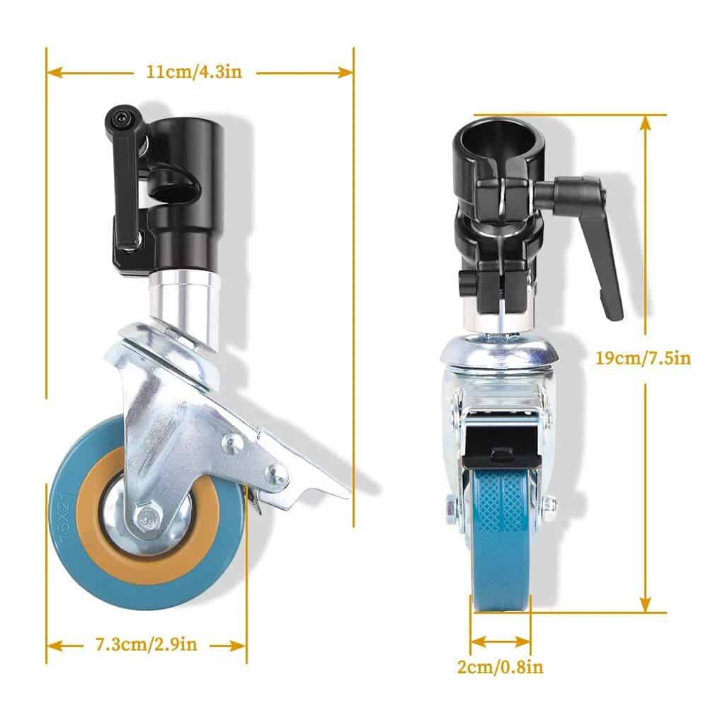 High-quality caster wheel ideal for medical carts, hospital beds, and equipment. Durable, easy to install with smooth movement, measuring 11cm x 7.3cm.