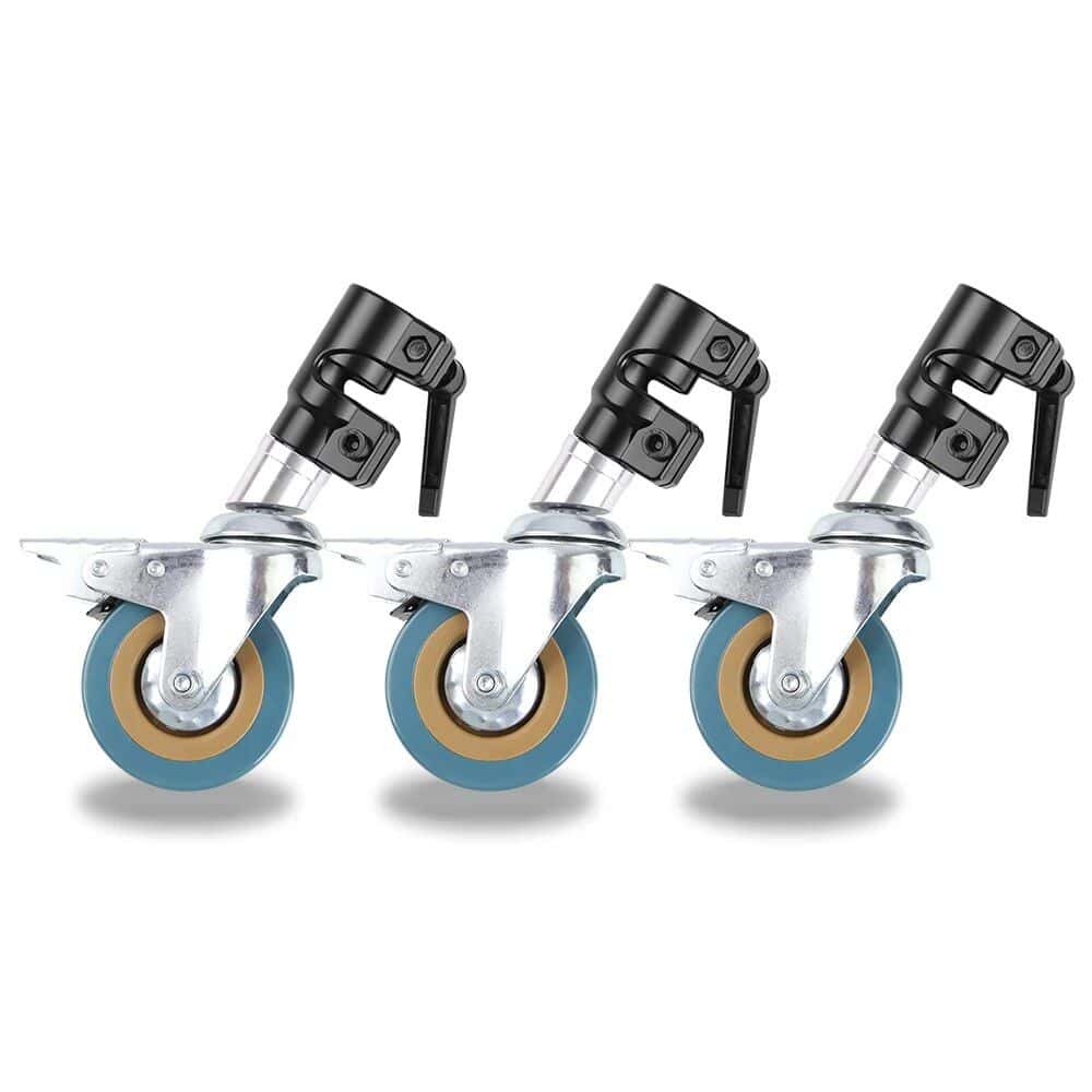 Highly durable caster wheels with lock mechanisms designed for easy maneuverability and safety in clinical, office, or industrial settings.