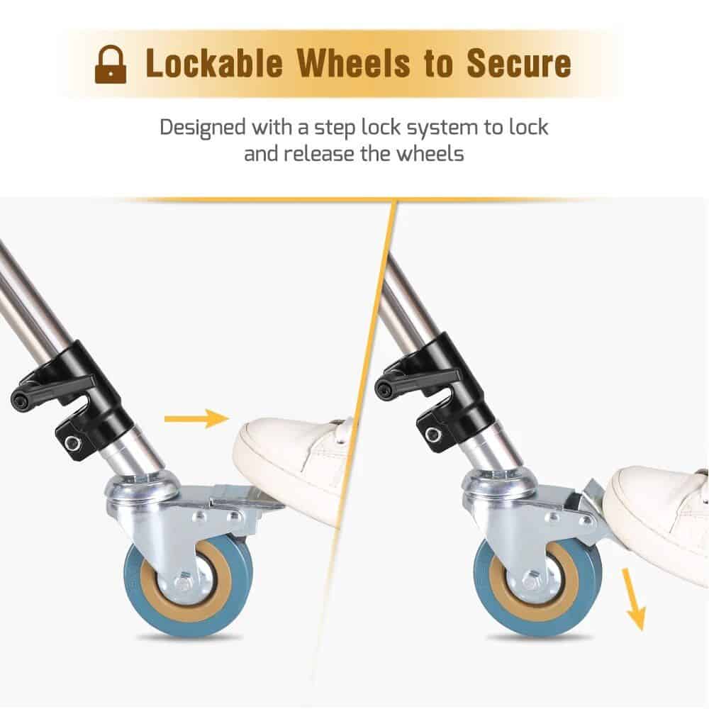 High-quality lockable wheels for medical mobility and safety.