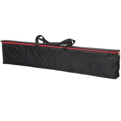 Durable black carrying case for glasses or sunglasses with red zipper, lightweight and easy to carry, perfect for storing optical accessories.