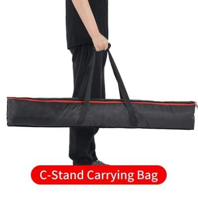 Durable black carrying case for C-stand equipment with adjustable straps, suitable for photography, film production, and studio setups. Perfect for safe storage and transport of C-stands.