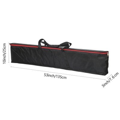 Durable black golf driver travel cover with red accent, lightweight and padded, fits 53-inch clubs, 10-inch width, 3-inch thickness, ideal for golf accessories and club protection.