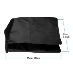 Durable black fabric eyeglass case with dimensions 28cm x 22cm, perfect for storing and protecting glasses. Compact, lightweight, and ideal for travel or everyday use.