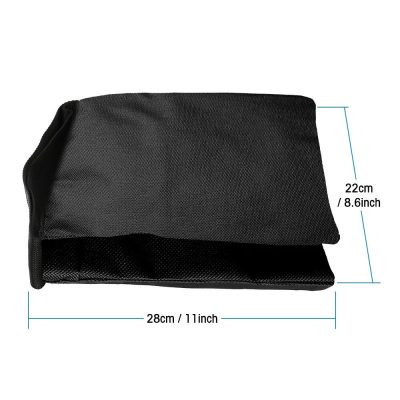 Durable black fabric eyeglass case with dimensions 28cm x 22cm, perfect for storing and protecting glasses. Compact, lightweight, and ideal for travel or everyday use.