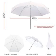 White compact parasol for sun protection, perfect for outdoor use with adjustable features.