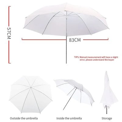White compact parasol for sun protection, perfect for outdoor use with adjustable features.