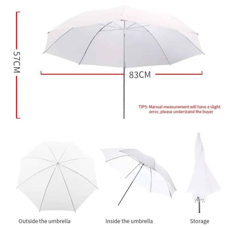White compact parasol for sun protection, perfect for outdoor use with adjustable features.