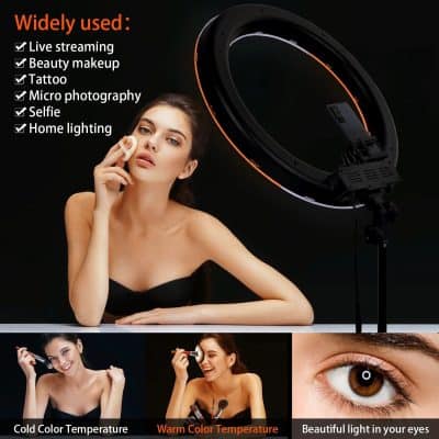 Ring light for beauty, makeup, TikTok, and photography, perfect for selfies, live streaming, and home lighting. Enhance your eye and face makeup with professional-quality illumination.