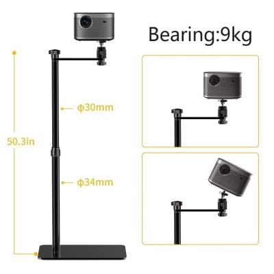 Smooth-adjustment projector mount for ceiling or desk, with secure base and customizable tilt angles for optimal viewing experience.