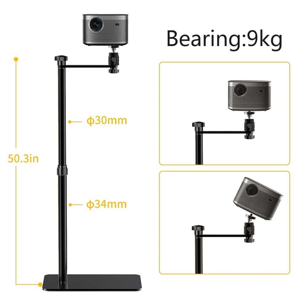Smooth-adjustment projector mount for ceiling or desk, with secure base and customizable tilt angles for optimal viewing experience.